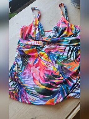 Ralph Lauren Colorful Tropical Tankini Swim Top